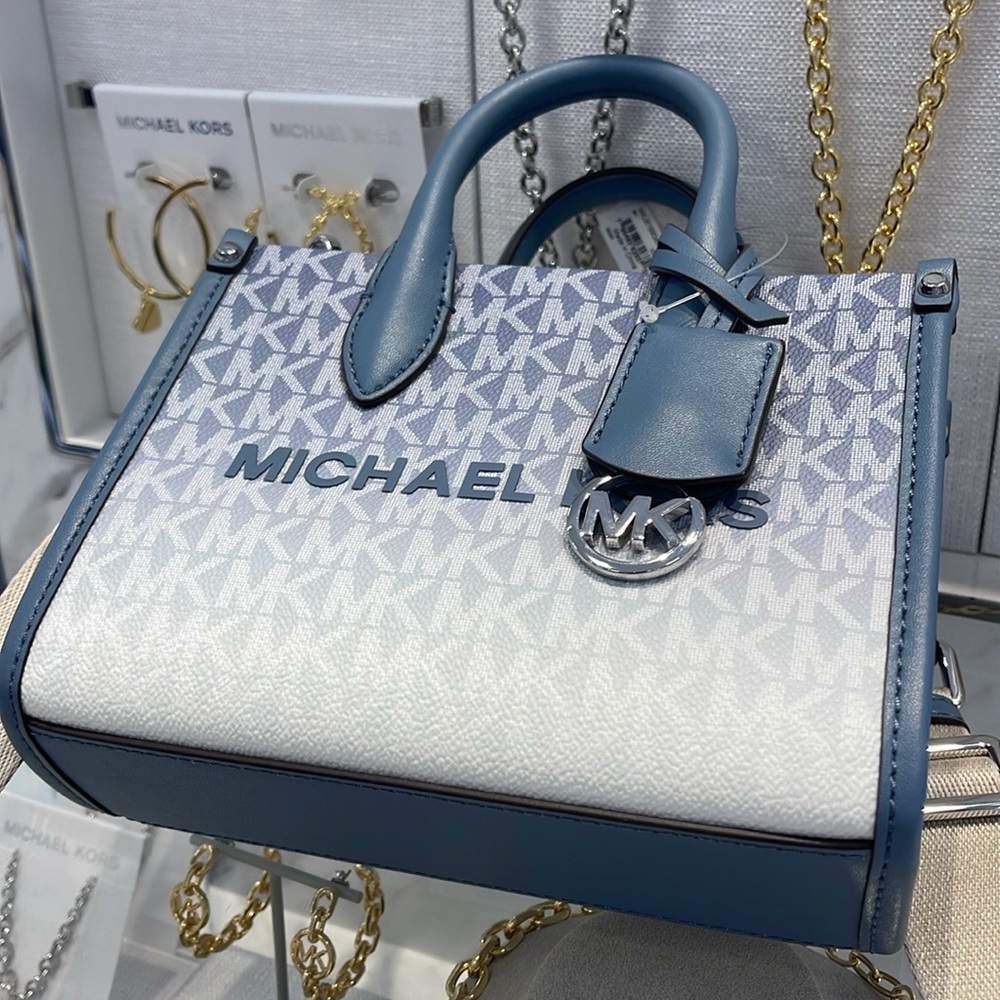 Michael Kors Mirella Extra-Small Ombré Logo Crossbody XBODY Shopper
Denim 
NWT - Picture 10 of 16